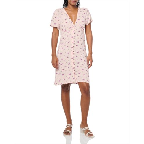 Womens Lucky Brand Mini Short Sleeve Slip Dress