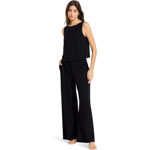 Womens Eberjey Organic Linen Crop Tank