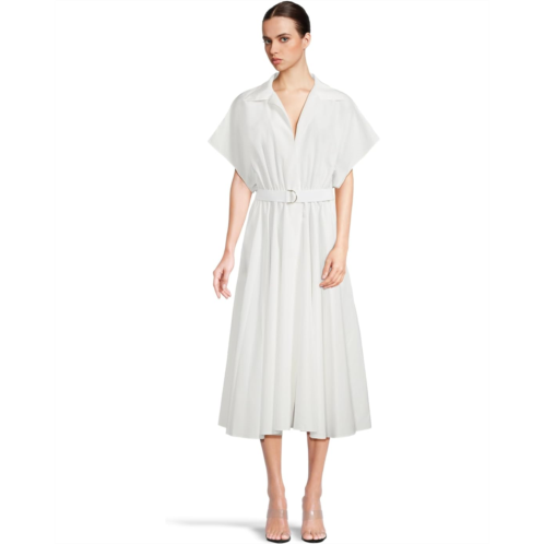 Norma Kamali Super Oversized Sleeveless Boyfriend Neck Shirt Flared Dress To Mid-thigh