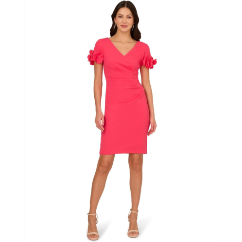 Womens Adrianna Papell Knit Crepe Short Dress