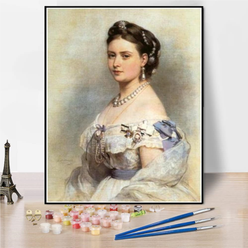 Hhydzq Number Painting for Adults The Princess Victoria Princess Royal As Crown Princess of Prussia in Painting by Franz Xaver Winterhalter Arts Craft for Home Wall Decor