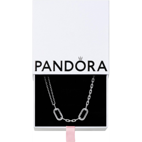 Pandora Double Link Chain Necklace - Compatible Me - Stunning Womens Jewelry - Made with Sterling Silver - Gift for Her - With Gift Box - 17.7