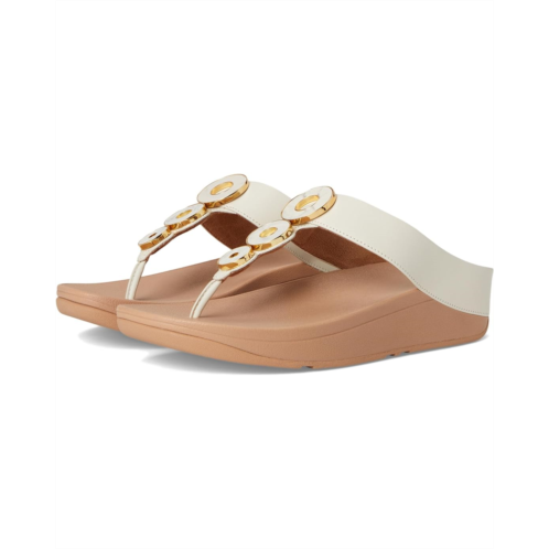 FitFlop Fino Resin-Hoop Leather Toe-Post Sandals