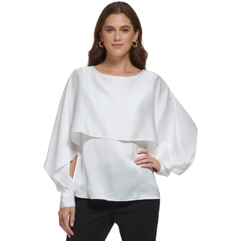 Womens DKNY Long Sleeve Cape Top