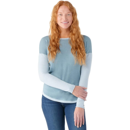 Womens Smartwool Shadow Pine Color-Block Sweater