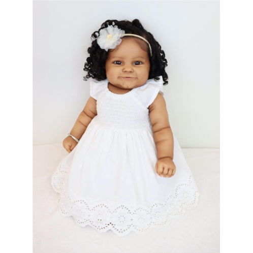 Zero Pam Reborn Baby Dolls Black Girl 24 Inch Realistic African American Baby Doll That Look Real Life Like Newborn Baby Dolls Real Life Reborn Toddler Weighted Baby for Kids