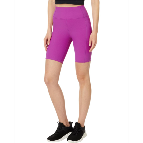 Womens SKECHERS Go Walk Ribbed High Waist 8 inch Bike Shorts