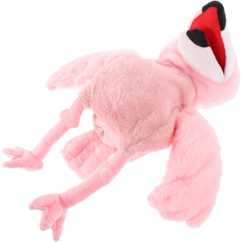 Abaodam Flamingo Hand Puppet Bed Time Finger Puppets Imaginative Pretend Play Theater Puppet Doll Flamingo Puppets Doll Kids Toys Storytelling Bird Hand Puppet Child Parrot Props P