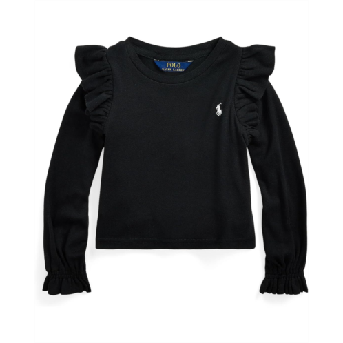 Polo Ralph Lauren Kids Ruffled Cotton-Modal Long Sleeve Top (Toddler/Little Kid)