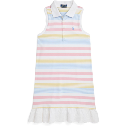 Polo Ralph Lauren Kids Striped Stretch Mesh Polo Dress (Big Kid)