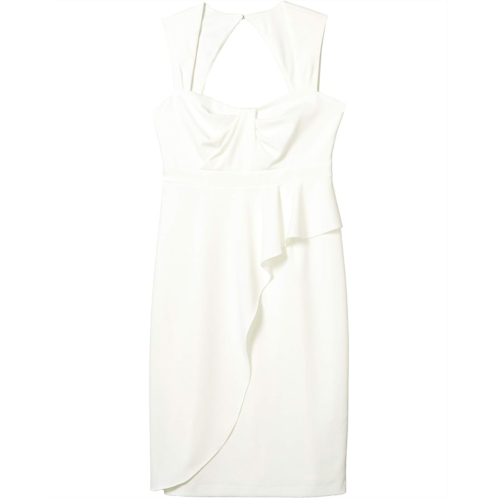 Adrianna Papell Draped Crepe Sheath Dress with Sweetheart Neckline