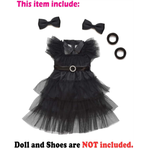 Sweet Dolly 18 Inch Doll Clothes Black Party Dress Costume Doll Accessories for 18 Inch Dolls (Doll NOT Included)