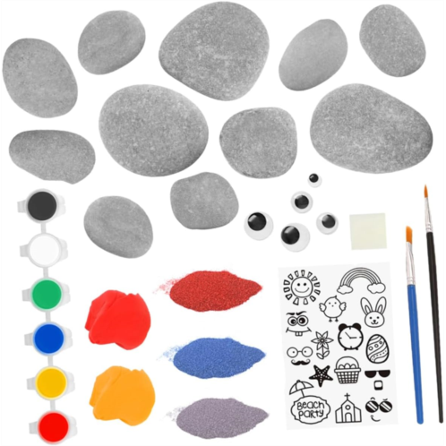 FAVOMOTO 1 Set Painted Stones Set Flat Stones for Crafts Suits for Painting Stones River Pebbles Rocks Kits Playset Tool Girl Natural Stone Graffiti Supplies Child
