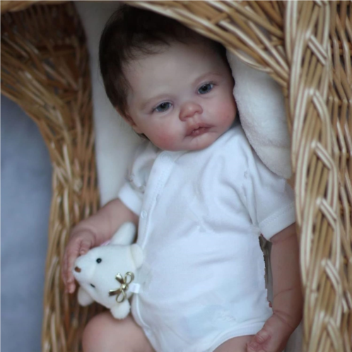 YIHANGG 45cm Realistic Newborn Doll Preemie Visible Veins Skin Reborn Baby Doll 18inch Soft Silicone Reborn Toddler Doll Kid Dress Up Play House