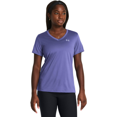 Womens Under Armour Tech Short Sleeve V-Neck Solid