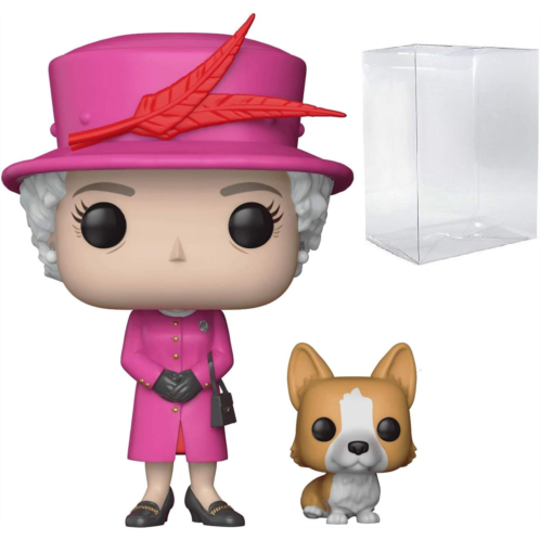 POP The Royal Family - Queen Elizabeth II with Corgi Funko Pop! Vinyl Figure (Bundled with patible Pop Box Protector Case) Multicolored 3.75 inches
