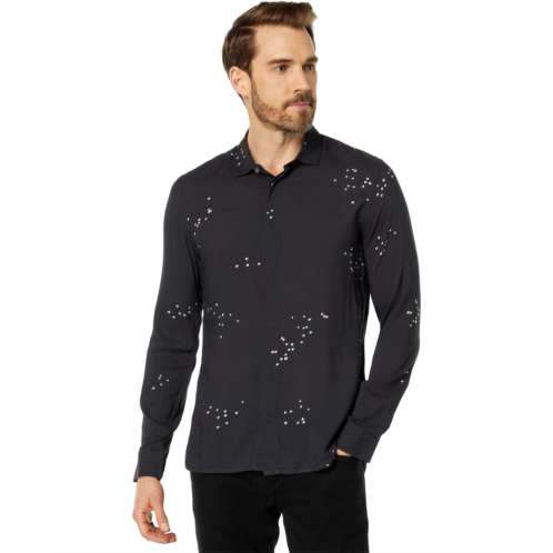 Mens John Varvatos Rodney Long Sleeve Sport Shirt Concealed Placket Button Closure W673Y4