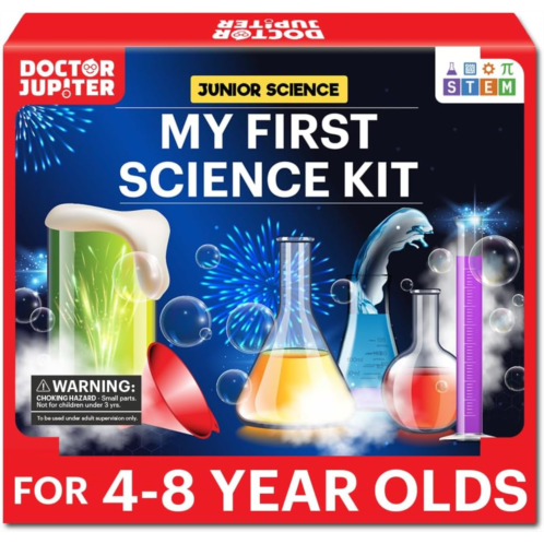 Doctor Jupiter My First Science Kit for Kids Ages 4-5-6-7-8 Birthday Gift Ideas for 4-8 Year Old Boys & Girls STEM Experiments Learning & Educational Toys