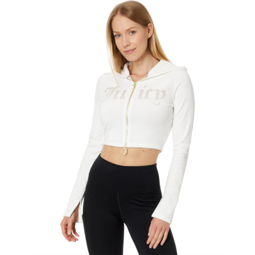 Juicy Couture Fitted Cropped Two Way Zip Hooded