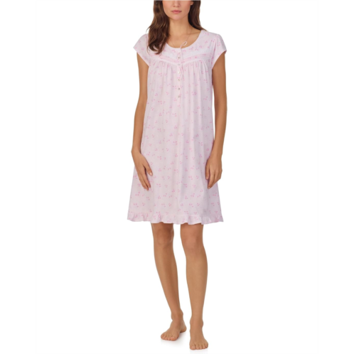 Womens Eileen West Cap Sleeve Knit Short Gown