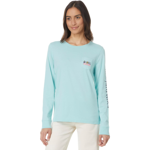 Vineyard Vines Logo Box Long Sleeve Pocket Tee