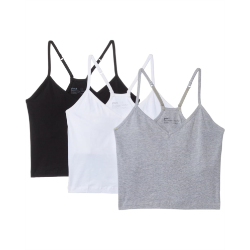 Womens PACT Everyday Shelf Bra Cropped Camisole 3-Pack