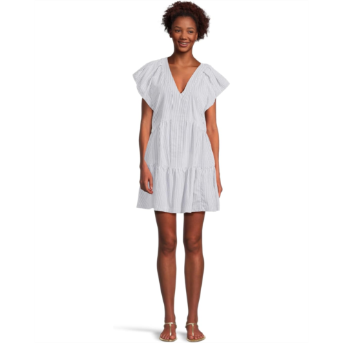 Womens Vineyard Vines Harbor Tiered Ruffle Slv Dress