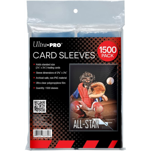 Ultra PRO - Clear Card Sleeves for Standard Size Trading Cards Measuring 2.5 x 3.5 - Perfect for Pokemon Cards, Sport Cards, and More - 500 x 3 Pack, 1500 Total
