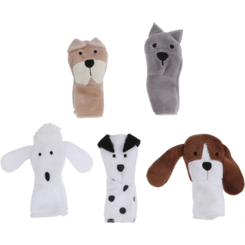NUOBESTY Plush Finger Puppets Dog Hand Puppets Toys Plush Animal Puppets Set Story Time Toys for Toddlers 5pcs