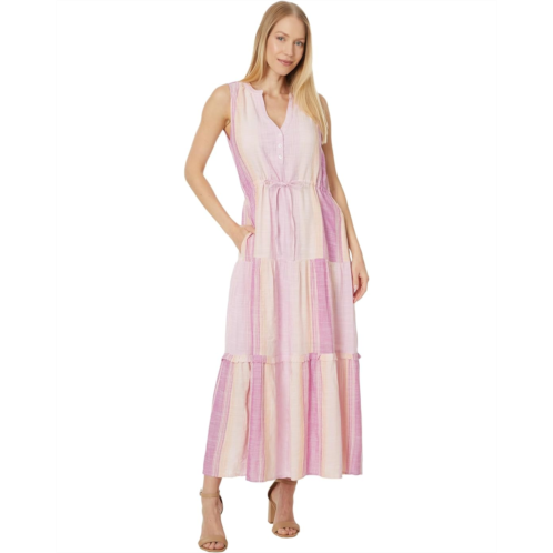 Liverpool Los Angeles Sleeveless Tiered Maxi Dress with Adjustable Waist