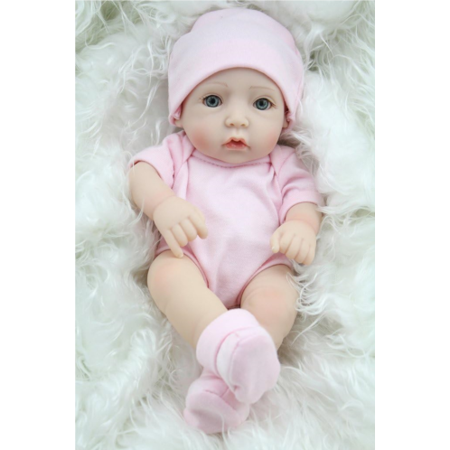 TERABITHIA Mini 10 inches Alive Newborn Baby Dolls Silicone Vinyl Full Body Washable for Girl