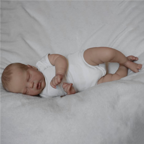 Anano Lifelike Reborn Baby Dolls, 22inch Asleep Newborn Baby Doll Boy Handmade Vinyl Baby Dolls Sleeping Realistic Infant That Look Real Life Baby Dolls for Kids