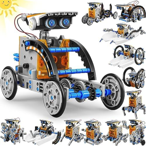 Bottleboom STEM 13-in-1 Education Solar Power Robots Toys for Boys Age 8-12, DIY Educational Toy Science Kits for Kids, Building Experiment Robotics Set Birthday Gifts for 8 9 10 11 12 Years
