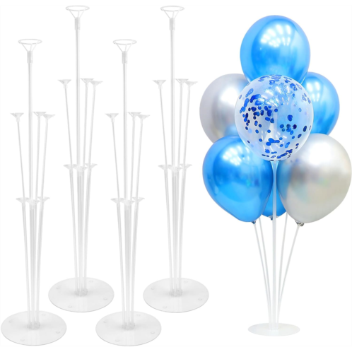 Nsetriu Balloon Stand Kit 4 Set Balloon Sticks with Base Balloon Stands for Floor Balloon Arch Stand Balloon Centerpiece Stand for Table Balloon Holders for Table Balloon Arch Kit Birthday