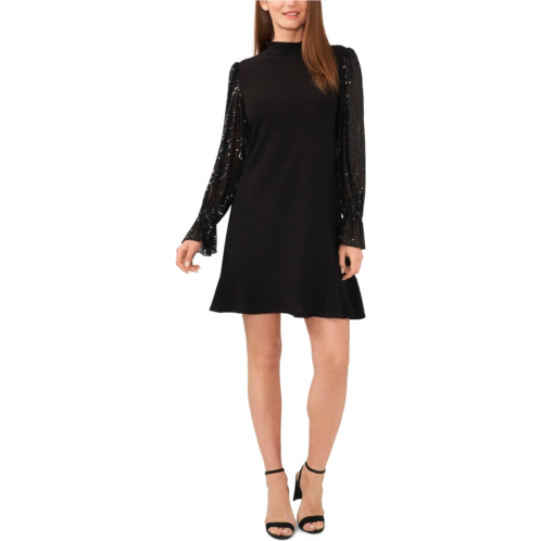 CeCe Long Sleeve Dress w/ Ruffle Hem