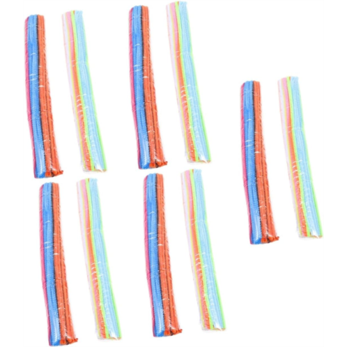 TEHAUX 5pcs 2 Twist Stick Wool Tops Pipe Cleaner Sticks Colorful Chenille Strip Fuzzy Chenille Pipe Arts Crafts Pipe Cleaner Art Chenille Craft Stems Toy Polyester Velvet Child Pip