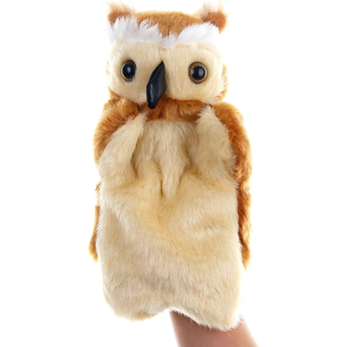 ZUXUCUVU Plush Owl Hand Puppets Birds Stuffed Animals Toys for Imaginative Pretend Play Storytelling Brown