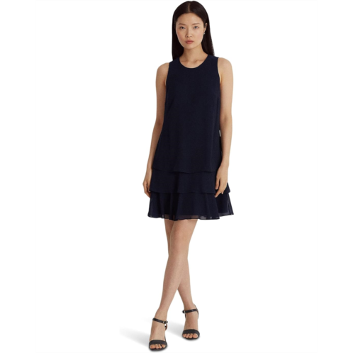 POLO Ralph Lauren Womens LAUREN Ralph Lauren Crinkle Georgette Shift Dress