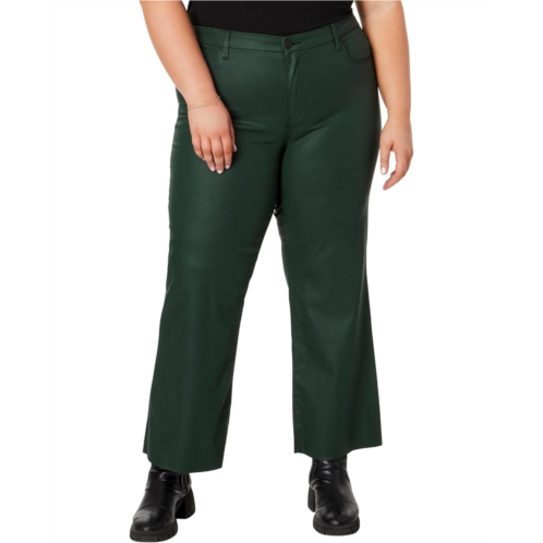 KUT from the Kloth Plus Size Meg High-Rise Fab Ab Wide Leg Raw Hem in Forest