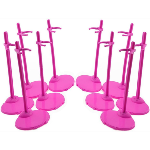 APOHALO 10 Pcs Doll Toy Stand Support for Dolls Prop up Mannequin Model Display Holder,Doll Stands for 11 to 13 Dolls and Action Figures Doll Accessories Rose Pink