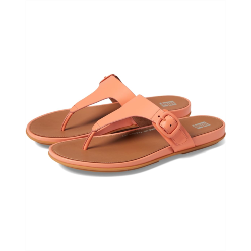 FitFlop Gracie Rubber-Buckle Leather Toe Post Sandals