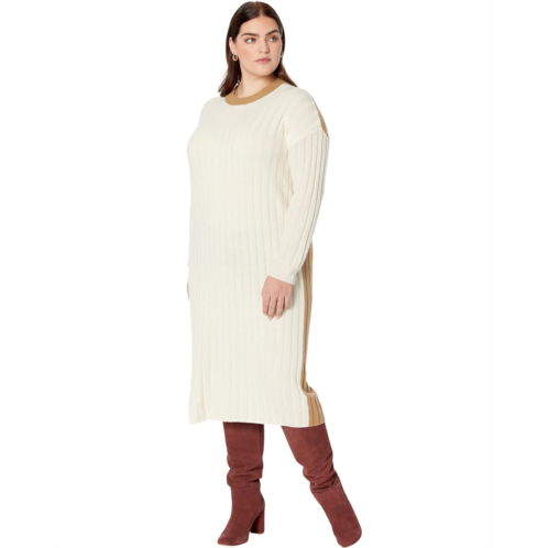 Womens Madewell Plus (Re)sourced Ribbed Midi Sweater Dress