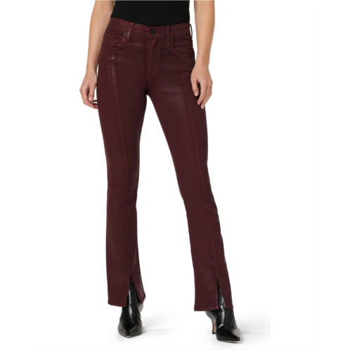Hudson Jeans Barbara High-Rise Baby Boot w/ Cuff Vent in Coated Bordeaux