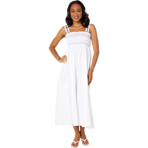 1.STATE Topstiched Smocked Bodice Maxi Dress