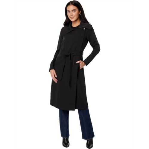 Avec Les Filles Belted Drape-Front Trench