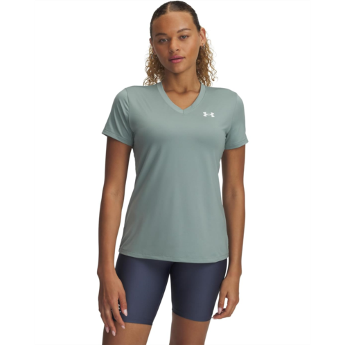 Womens Under Armour Tech Short Sleeve V-Neck Solid