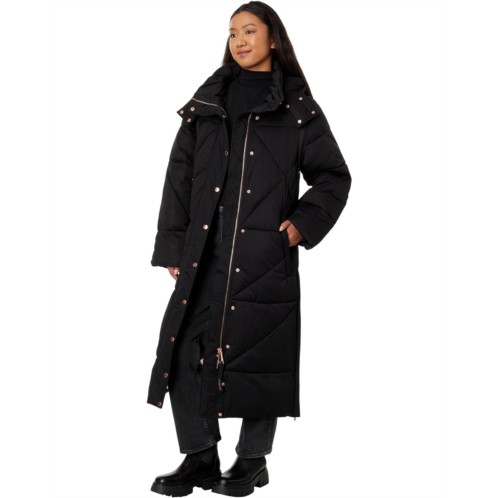 Avec Les Filles Coat Hooded Maxi Puffer
