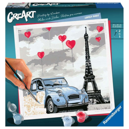 Ravensburger CreArt Square Format - Paris - Creative Hobbies - Painting by Numbers - Adult - Relaxation and Creative Activity - Ages 12 and Above - 28996 - French Version