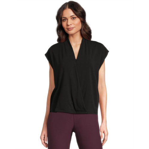Womens Eileen Fisher Fine Stretch Jersey Knit High Collar Top