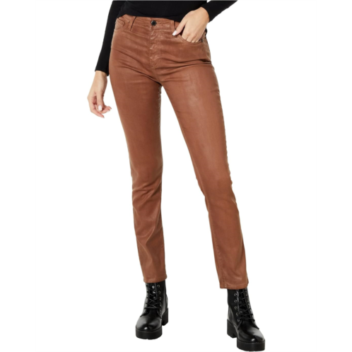 Womens AG Jeans Mari High-Rise Slim Straight in Leatherette Light Canyon Rock